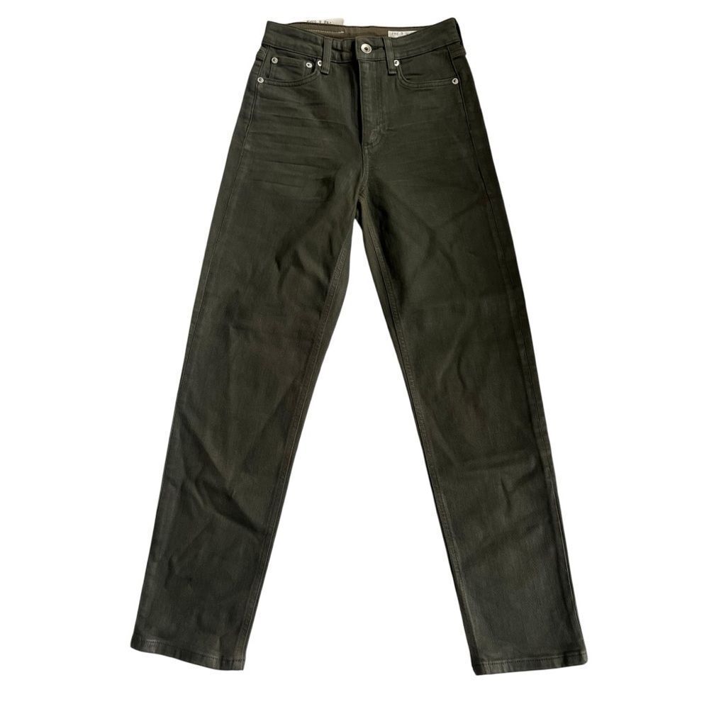 NWT Rag and Bone Women’s High Rise Olive Green Ankle Cigarette Jeans Sz 24